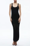Alice And Olivia Bray Luster Crochet Dress In Black