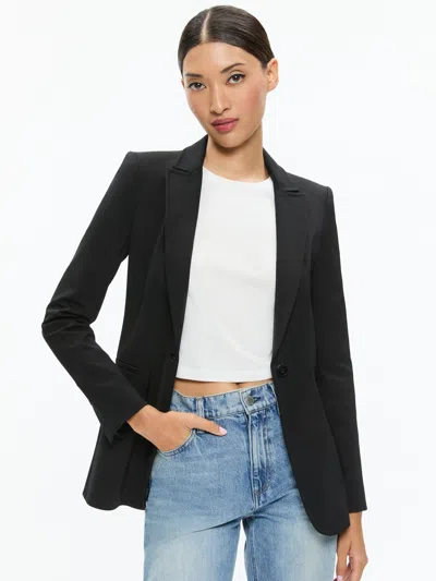 Alice And Olivia Breann Fitted Blazer In Black