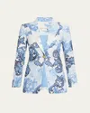 Alice And Olivia Breann Fitted Blazer In Scroll Symphony