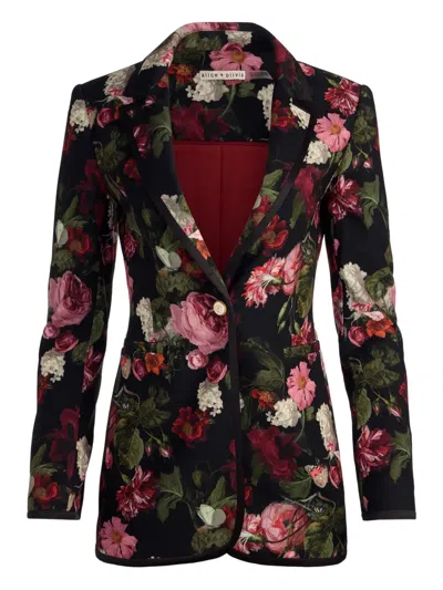 Alice And Olivia Breann Floral Blazer In Brown