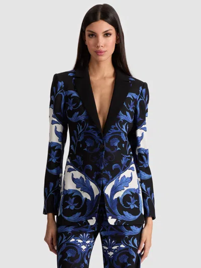 Alice And Olivia Breann Printed Blazer In Black