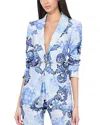 Alice And Olivia Breann Fitted Blazer In Blue Multi