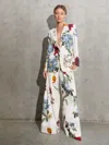 Alice And Olivia Breann Printed Linen-blend Blazer In Neutral