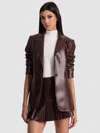 Alice And Olivia Breann Vegan Blazer In Brown