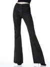 Alice And Olivia Brent High-waist Leather Bell Pants In Black