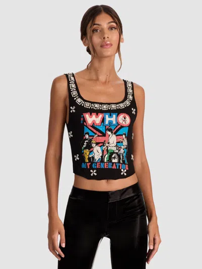 Alice And Olivia Breslin Band Tee Corset In Black