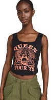 Alice And Olivia Breslin Bustier-oberteil Aus Baumwoll-jersey Mit Print In Black/bright Ruby