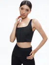 Alice And Olivia Breslin Corset Top In Black Pinstripe
