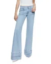 Alice And Olivia Brian Patch Pocket Wide Leg Double Hem Jean In Leonltblue