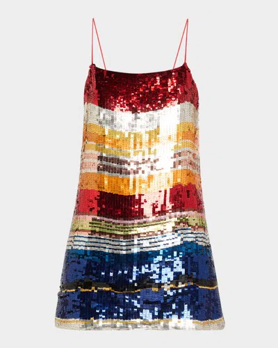 ALICE AND OLIVIA BRIDGET SPAGHETTI-STRAP SEQUINED MINI DRESS