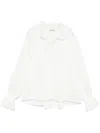 Alice And Olivia Norah Eyelet Tie-front Peasant Blouse In White
