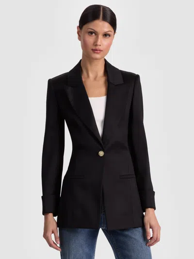 Alice And Olivia Burns Fitted Blazer In Black