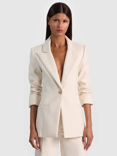 Alice And Olivia Burns Fitted Blazer In Chino