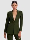 Alice And Olivia Burns Fitted Blazer In Green