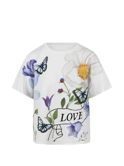 Alice And Olivia Butterfly-print T-shirt In White