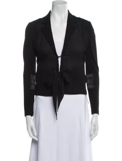 Pre-owned Alice And Olivia Cable Knit Blazer In Black