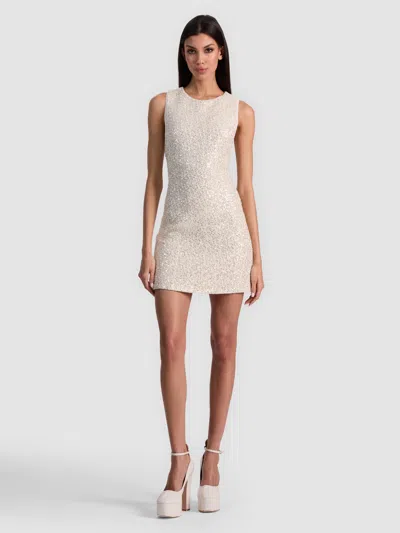 Alice And Olivia Cade Embellished Mini Dress In White