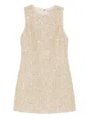 Alice And Olivia Cade Embellished Tweed Mini Dress In Gold