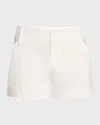 Alice And Olivia Cady Mid-rise Shorts In Off White