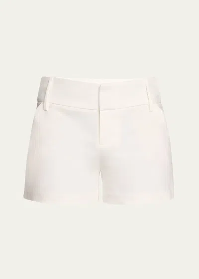 Alice And Olivia Cady Mid-rise Shorts In Off White