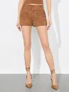 Alice And Olivia Cady Suede Short In Camel