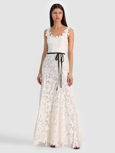 Alice And Olivia Calla Lace Maxi Dress In White