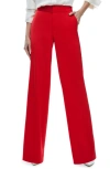 Alice And Olivia Calvin High Waist Wide Leg Pants In Bright Ruby