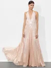 Alice And Olivia Camila Maxi Gown In Pearl Blush