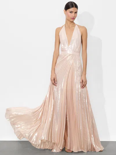 Alice And Olivia Camila Maxi Gown In Pearl Blush