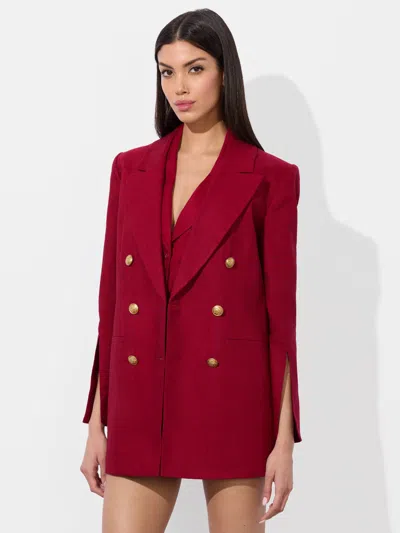 Alice And Olivia Campbell Slim Blazer In Red