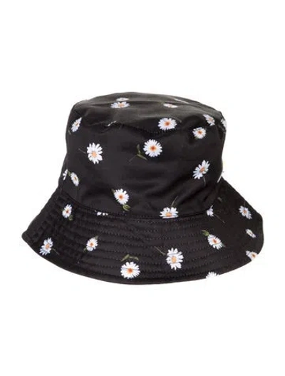 Pre-owned Alice + Olivia Canvas Bucket Hat W/tags In Black