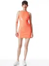 Alice And Olivia Cara Womens Sequin Mini Cocktail And Party Dress In Bright Coral