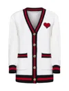 Alice And Olivia Bradford Cardigan In Ecru Multi