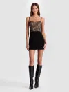 Alice And Olivia Carla Lace Corset Mini Dress In Black