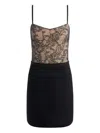 Alice And Olivia Carla Lace Corset Mini Dress In Black