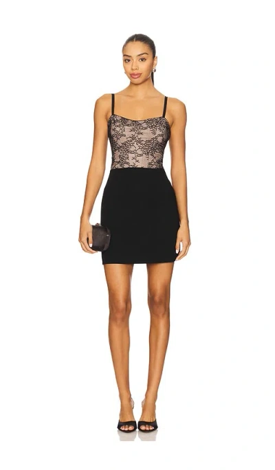 ALICE AND OLIVIA CARLA LACE CORSET MINI DRESS
