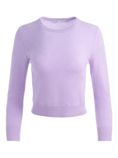 Alice And Olivia Carolann Crew-neck Top In Purple