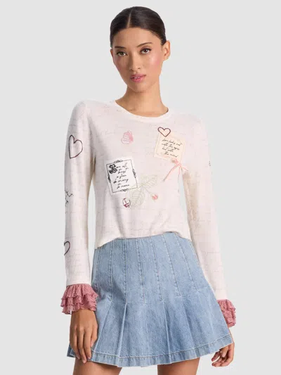 Alice And Olivia Carolann Pullover In Multi