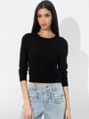 Alice And Olivia Carolann Shrunken Pullover In Black