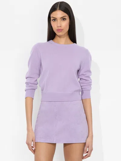Alice And Olivia Carolann Shrunken Pullover In Purple
