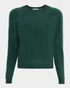 Alice And Olivia Carolee Cashmere Pullover In Green