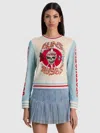 Alice And Olivia Carolee Wool Printed Pullover In Multi