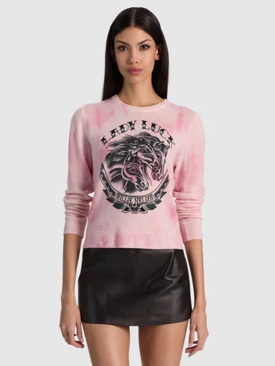 Alice And Olivia Carolee Wool Printed Pullover In Multi