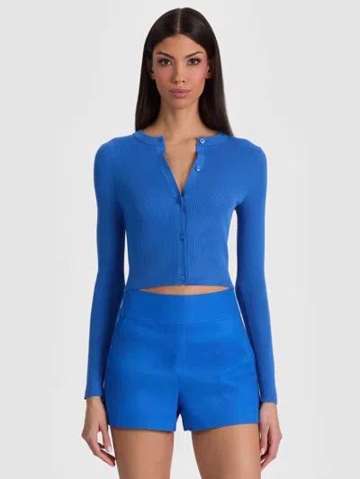 Alice And Olivia Carson Cardigan In Blue