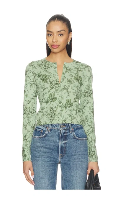 Alice And Olivia Carson Cardigan In Mystic Garden Sage