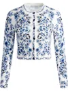 Alice And Olivia Carson Floral Cardigan In White
