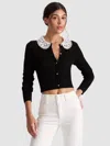 Alice And Olivia Carson Collared Cardigan In Black