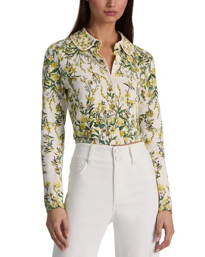 Alice And Olivia Carson Crewneck Cardigan Sweater In Multi