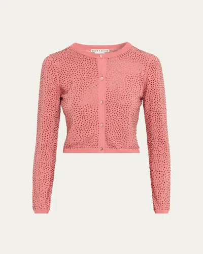 Alice And Olivia Carson Embellished Cardigan In Pink