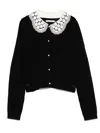 Alice And Olivia Ciara Short Sleeve Pullover With Collar In Black
